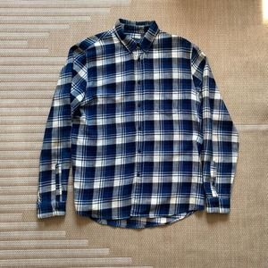 Levi's Made & Crafted Indigo Plaid Flannel Shirt, Large